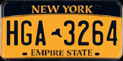 NY license plate HGA3264