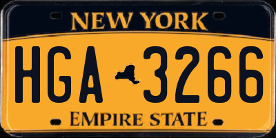 NY license plate HGA3266