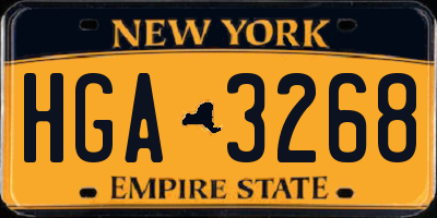 NY license plate HGA3268