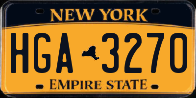 NY license plate HGA3270