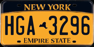 NY license plate HGA3296