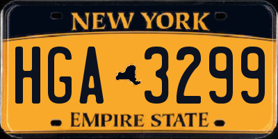 NY license plate HGA3299