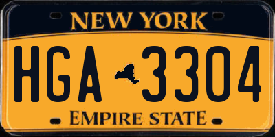 NY license plate HGA3304