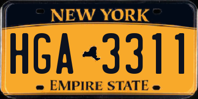 NY license plate HGA3311