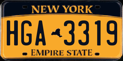 NY license plate HGA3319