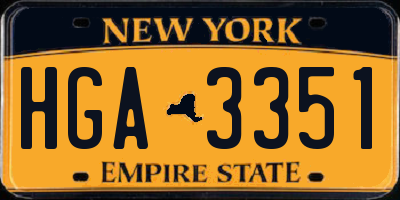 NY license plate HGA3351