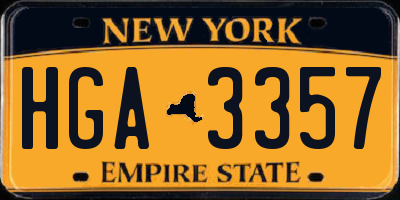 NY license plate HGA3357