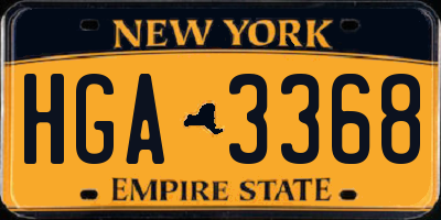 NY license plate HGA3368