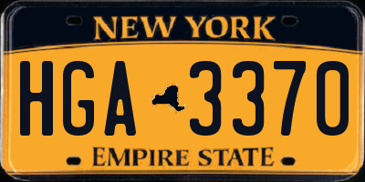 NY license plate HGA3370