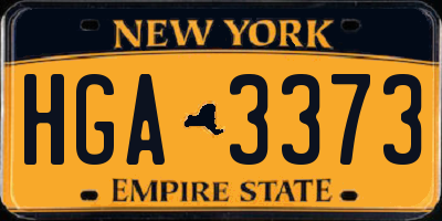 NY license plate HGA3373