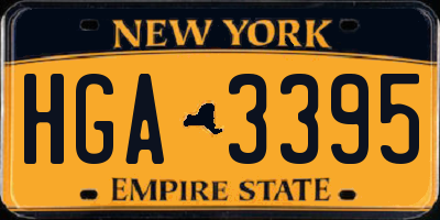 NY license plate HGA3395