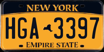 NY license plate HGA3397