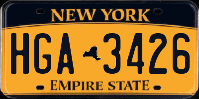 NY license plate HGA3426