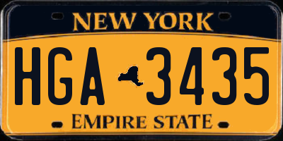 NY license plate HGA3435