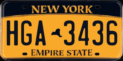 NY license plate HGA3436