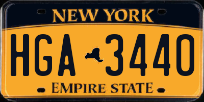 NY license plate HGA3440