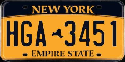 NY license plate HGA3451