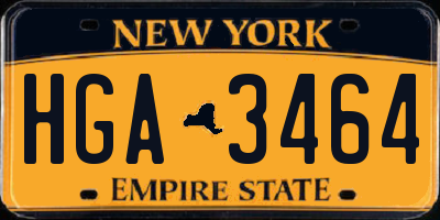 NY license plate HGA3464