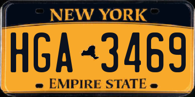 NY license plate HGA3469