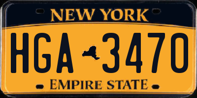 NY license plate HGA3470