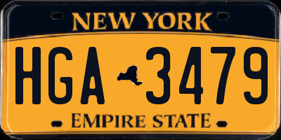 NY license plate HGA3479