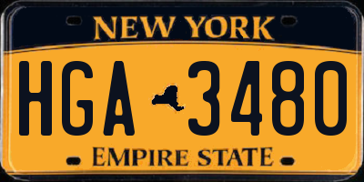 NY license plate HGA3480