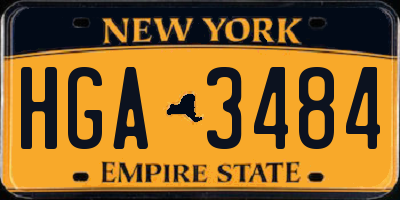 NY license plate HGA3484