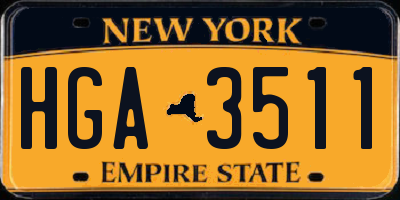 NY license plate HGA3511