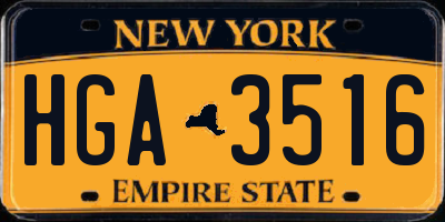 NY license plate HGA3516