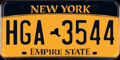 NY license plate HGA3544