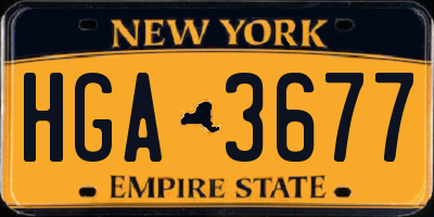 NY license plate HGA3677