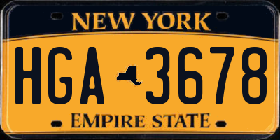 NY license plate HGA3678