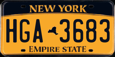 NY license plate HGA3683