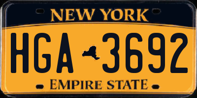 NY license plate HGA3692