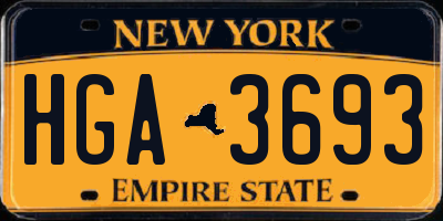 NY license plate HGA3693
