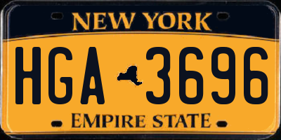 NY license plate HGA3696