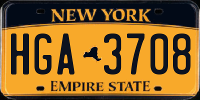 NY license plate HGA3708