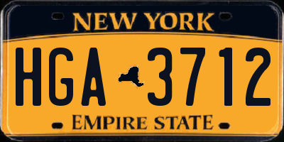 NY license plate HGA3712