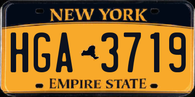 NY license plate HGA3719
