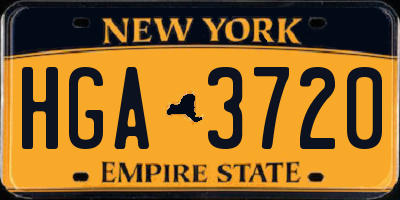 NY license plate HGA3720