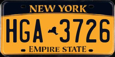 NY license plate HGA3726