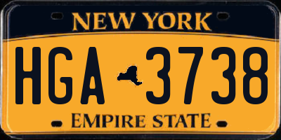 NY license plate HGA3738