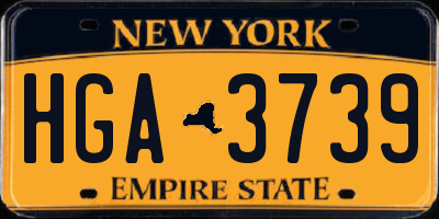 NY license plate HGA3739