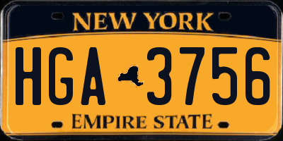 NY license plate HGA3756