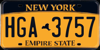 NY license plate HGA3757