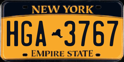 NY license plate HGA3767