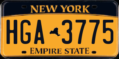 NY license plate HGA3775