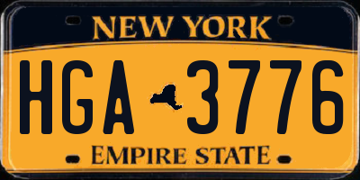 NY license plate HGA3776