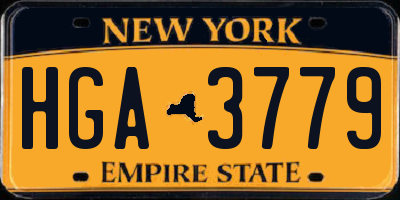 NY license plate HGA3779