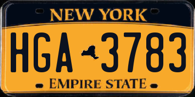 NY license plate HGA3783